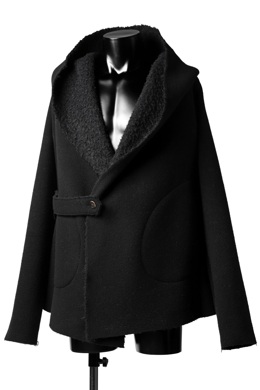 画像をギャラリービューアに読み込む, forme d'expression Hooded Cardigan Jacket (Black)