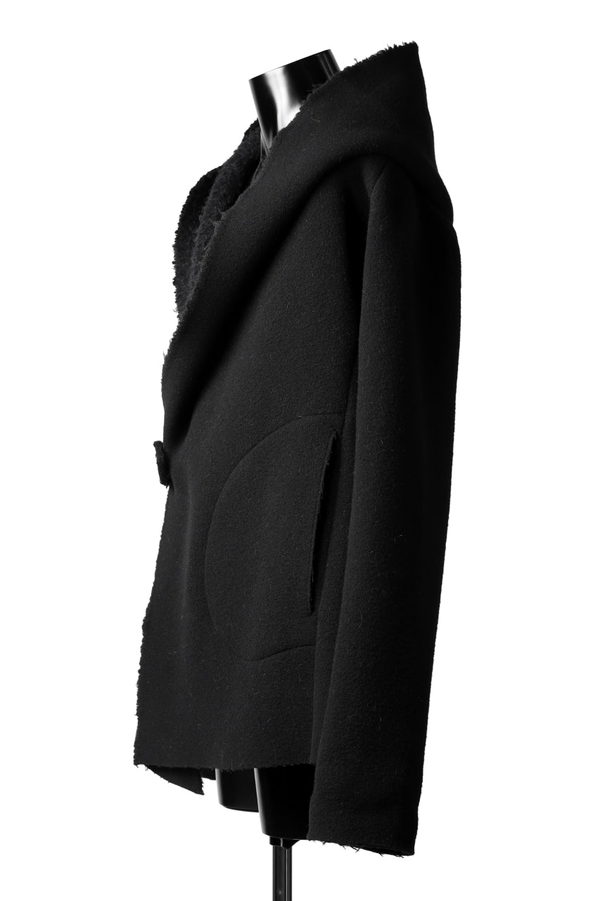 画像をギャラリービューアに読み込む, forme d'expression Hooded Cardigan Jacket (Black)