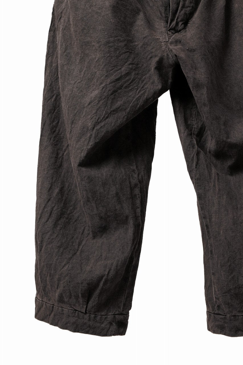 画像をギャラリービューアに読み込む, KLASICA GOSSE TWO TUCKED TROUSERS / GARMENT DYED BROKEN HERRING BONE (CINAMON)