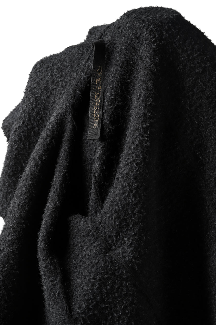 画像をギャラリービューアに読み込む, forme d'expression Hooded Cardigan Jacket (Black)