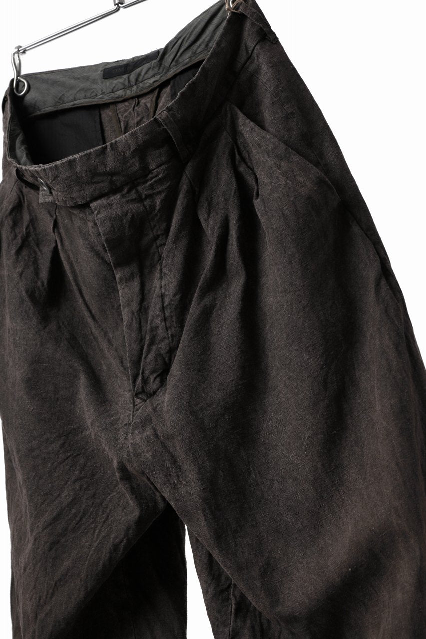 画像をギャラリービューアに読み込む, KLASICA GOSSE TWO TUCKED TROUSERS / GARMENT DYED BROKEN HERRING BONE (CINAMON)