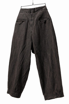 画像をギャラリービューアに読み込む, KLASICA GOSSE TWO TUCKED TROUSERS / GARMENT DYED BROKEN HERRING BONE (CINAMON)