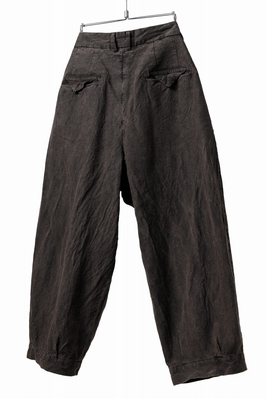 画像をギャラリービューアに読み込む, KLASICA GOSSE TWO TUCKED TROUSERS / GARMENT DYED BROKEN HERRING BONE (CINAMON)