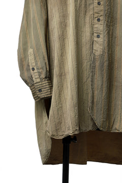 画像をギャラリービューアに読み込む, KLASICA REGULAR COLLAR OVER SIZED SHIRT / GARMENT NATURAL DYED (MULTI MIX STRIPES)