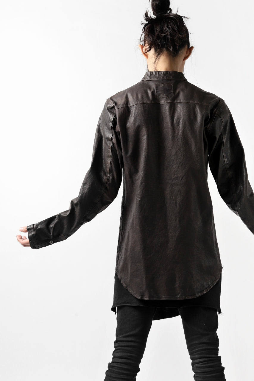 Load image into Gallery viewer, ISAMU KATAYAMA BACKLASH exclusive LEATHER SHIRT / ITALY SHOULDER 0.6mm (DARK GREY)
