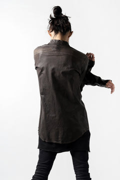 Load image into Gallery viewer, ISAMU KATAYAMA BACKLASH exclusive LEATHER SHIRT / ITALY SHOULDER 0.6mm (DARK GREY)