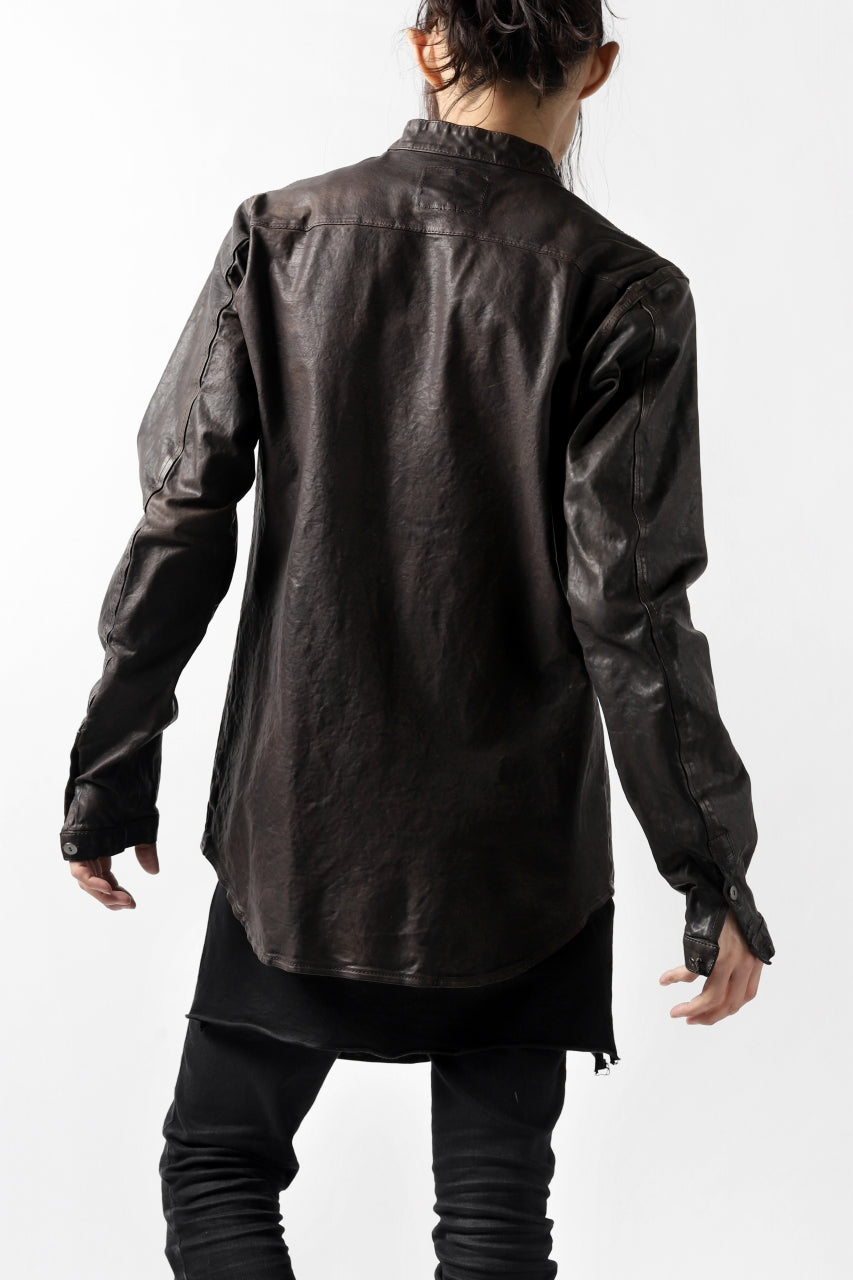 Load image into Gallery viewer, ISAMU KATAYAMA BACKLASH exclusive LEATHER SHIRT / ITALY SHOULDER 0.6mm (DARK GREY)