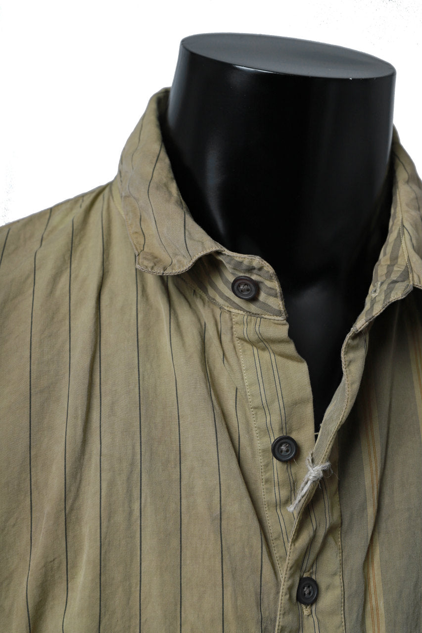 画像をギャラリービューアに読み込む, KLASICA REGULAR COLLAR OVER SIZED SHIRT / GARMENT NATURAL DYED (MULTI MIX STRIPES)