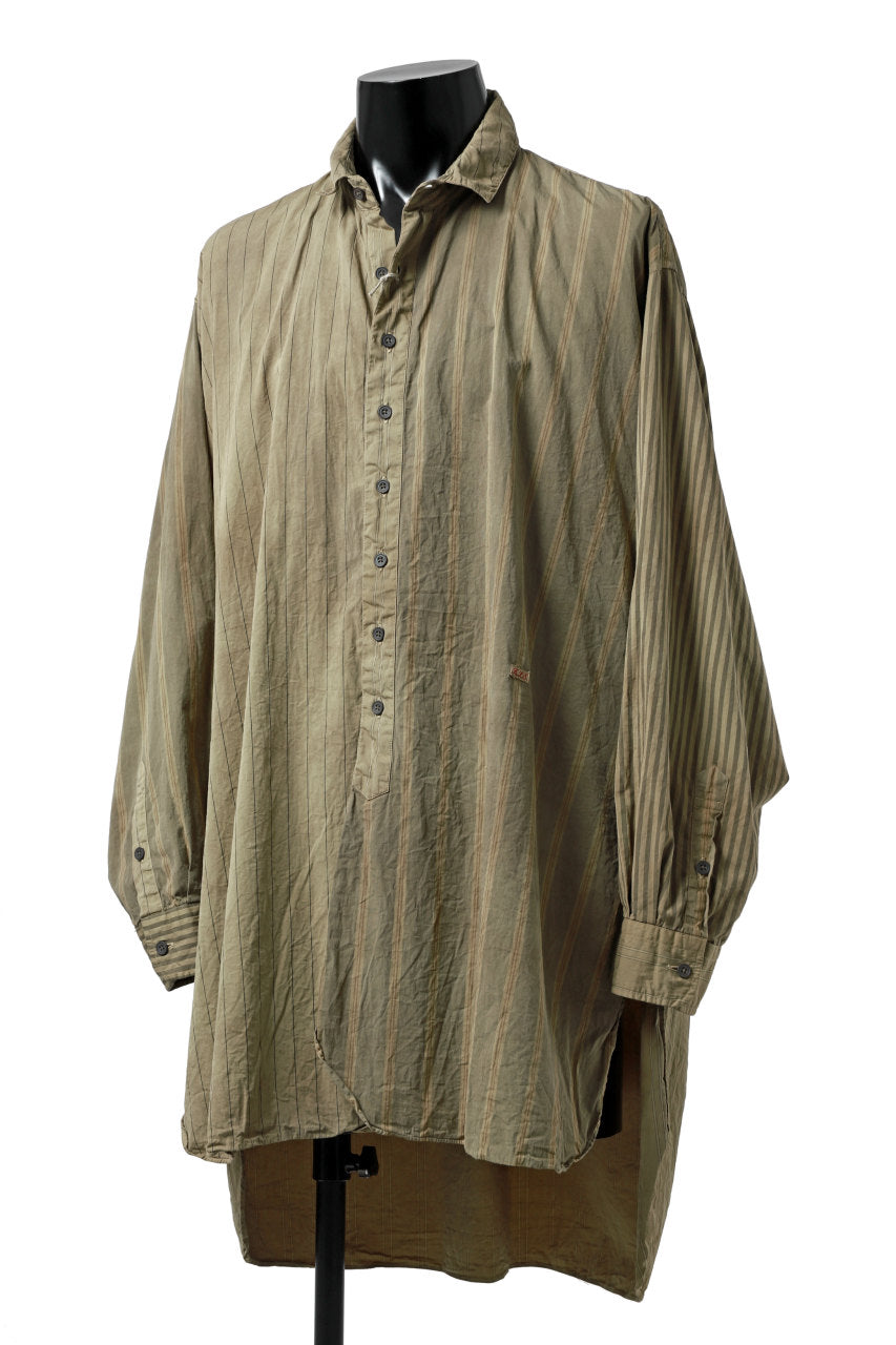 画像をギャラリービューアに読み込む, KLASICA REGULAR COLLAR OVER SIZED SHIRT / GARMENT NATURAL DYED (MULTI MIX STRIPES)