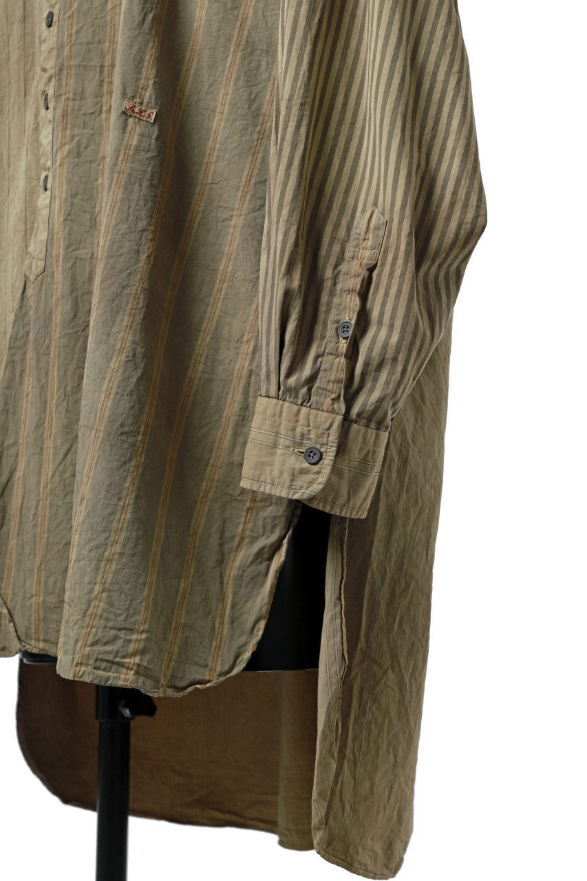 画像をギャラリービューアに読み込む, KLASICA REGULAR COLLAR OVER SIZED SHIRT / GARMENT NATURAL DYED (MULTI MIX STRIPES)