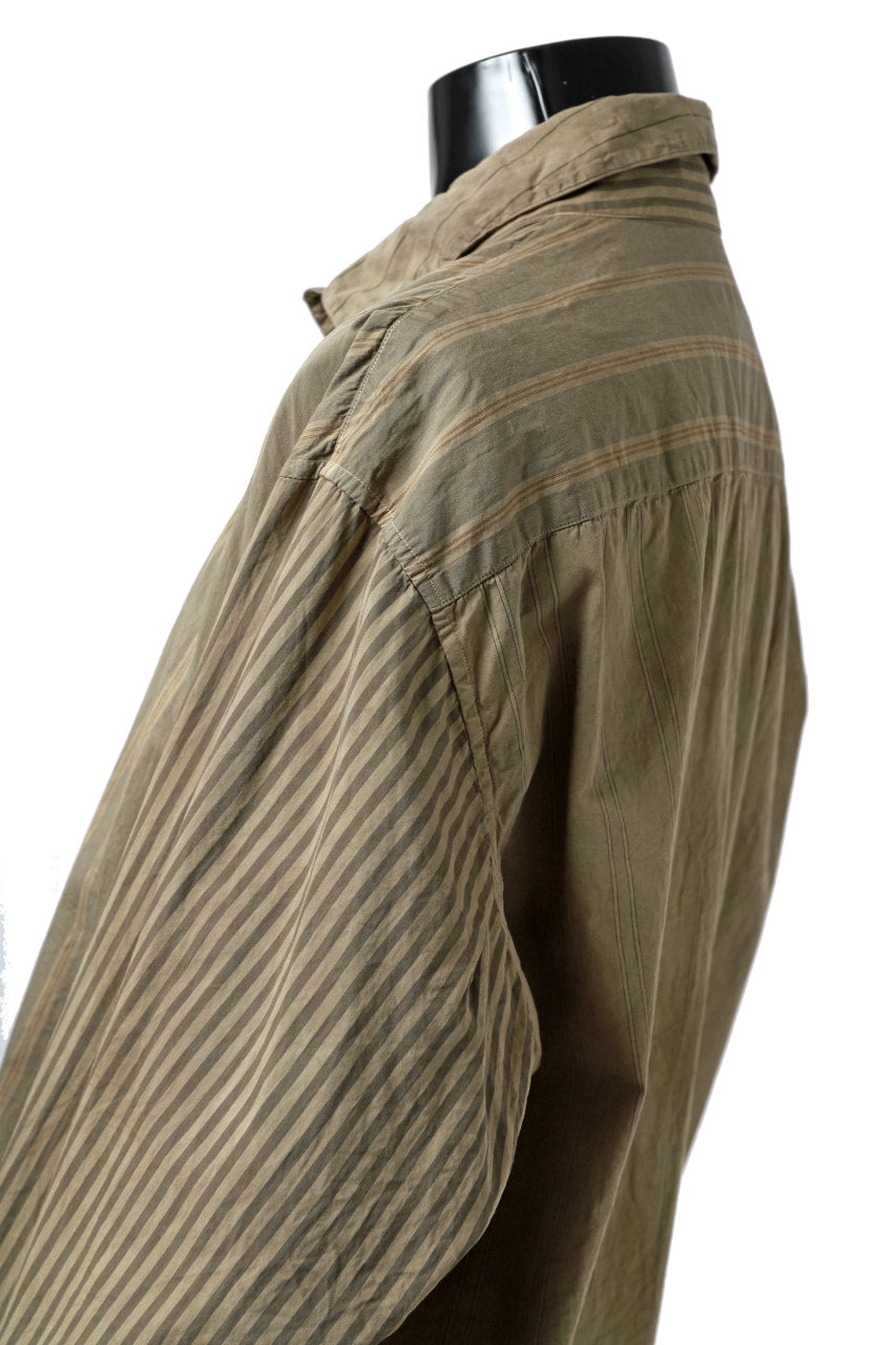 画像をギャラリービューアに読み込む, KLASICA REGULAR COLLAR OVER SIZED SHIRT / GARMENT NATURAL DYED (MULTI MIX STRIPES)