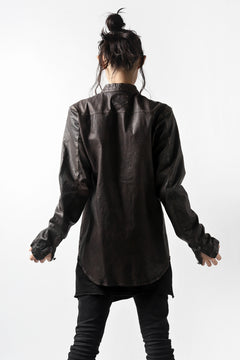 Load image into Gallery viewer, ISAMU KATAYAMA BACKLASH exclusive LEATHER SHIRT / ITALY SHOULDER 0.6mm (DARK GREY)