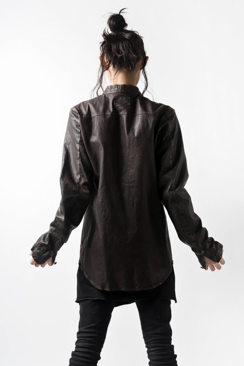 Load image into Gallery viewer, ISAMU KATAYAMA BACKLASH exclusive LEATHER SHIRT / ITALY SHOULDER 0.6mm (DARK GREY)