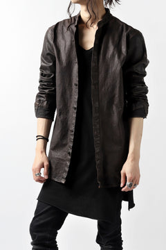 Load image into Gallery viewer, ISAMU KATAYAMA BACKLASH exclusive LEATHER SHIRT / ITALY SHOULDER 0.6mm (DARK GREY)