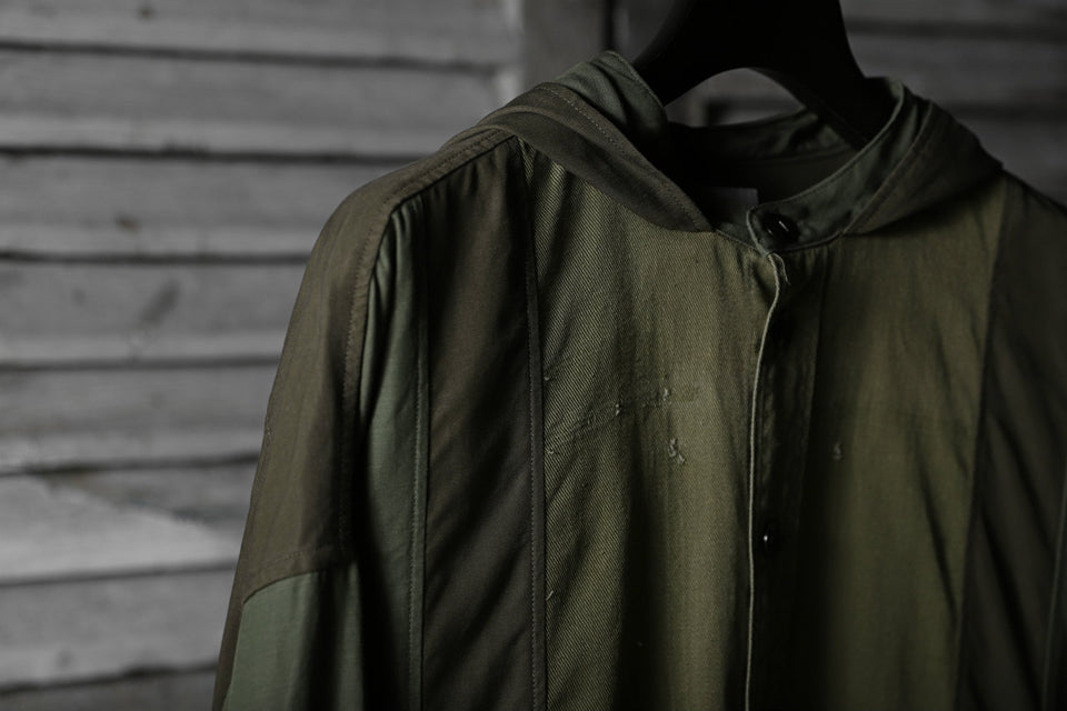 画像をギャラリービューアに読み込む, CHANGES VINTAGE REMAKE MILITARY HOODIE SHIRT-PARKA (KHAKI #B)