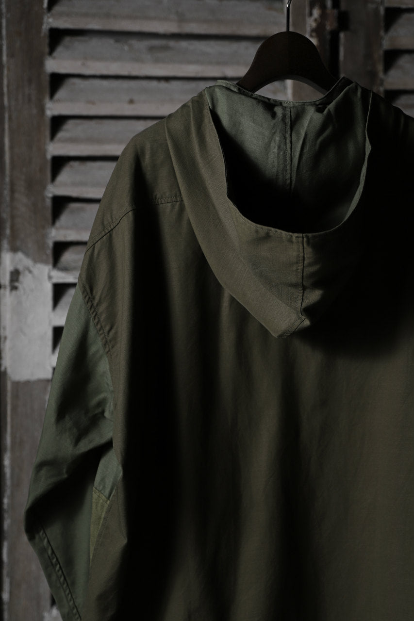 画像をギャラリービューアに読み込む, CHANGES VINTAGE REMAKE MILITARY HOODIE SHIRT-PARKA (KHAKI #B)