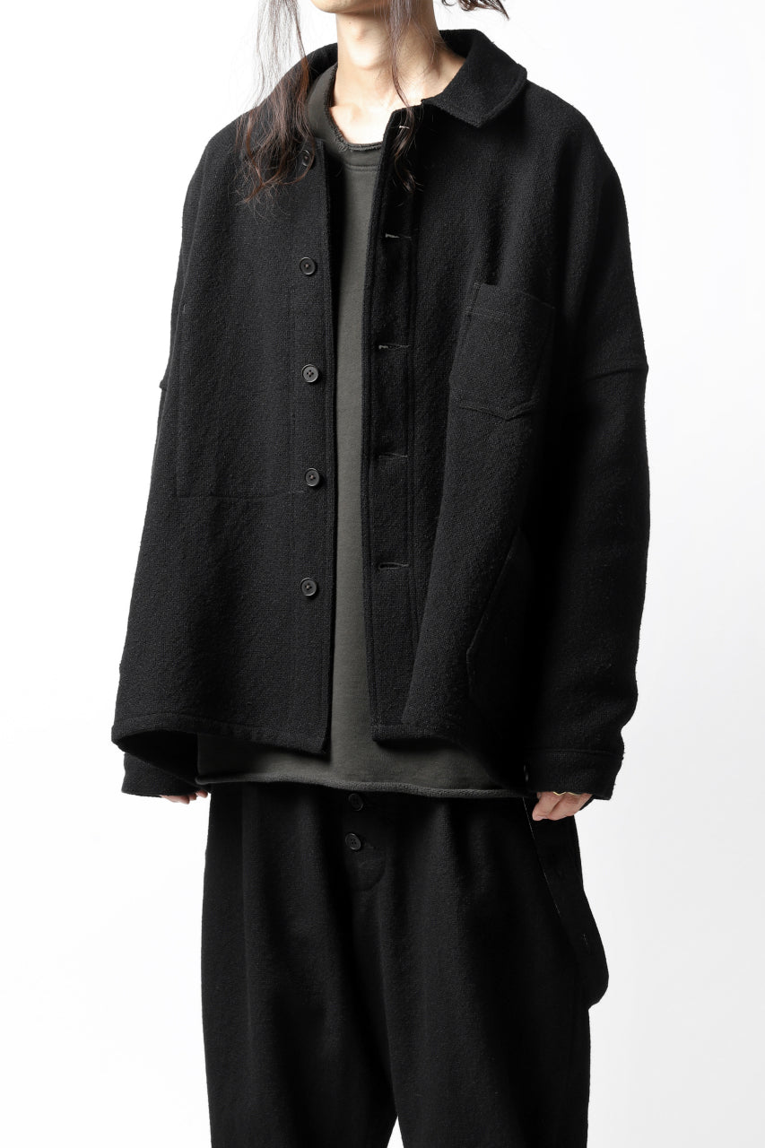 画像をギャラリービューアに読み込む, KLASICA CHEVAL WORK JACKET / WOOLxSILK BOLD DUNGAREES (BLACK)