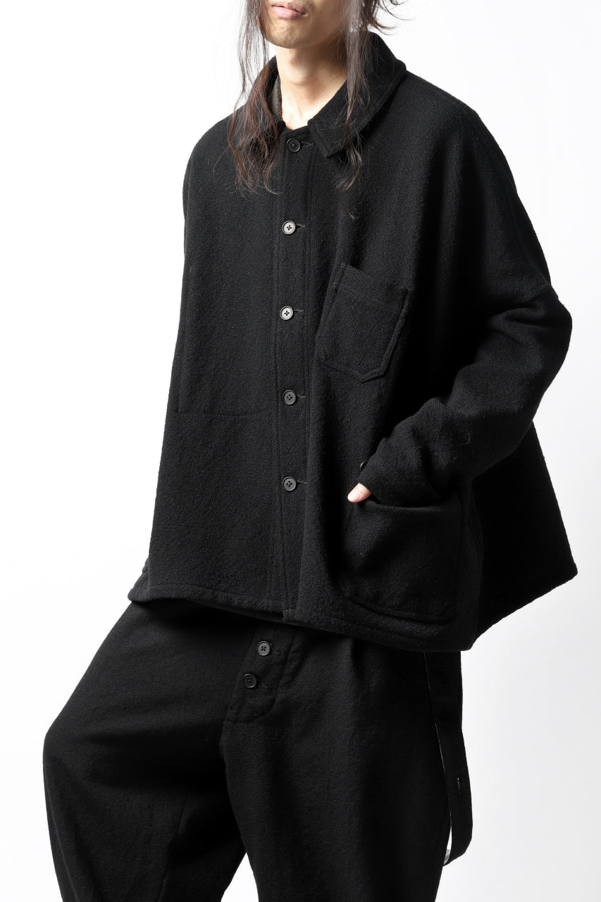 画像をギャラリービューアに読み込む, KLASICA CHEVAL WORK JACKET / WOOLxSILK BOLD DUNGAREES (BLACK)