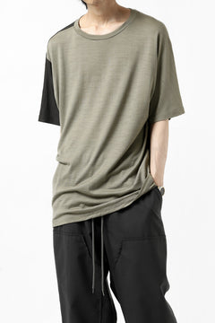 画像をギャラリービューアに読み込む, CAPERTICA ASYMMETRY BI COLOR TEE / SUPER120S WASHABLE WOOL (SEPIA)