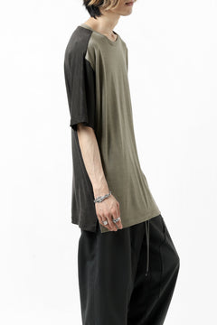 画像をギャラリービューアに読み込む, CAPERTICA ASYMMETRY BI COLOR TEE / SUPER120S WASHABLE WOOL (SEPIA)