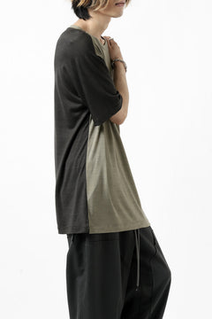 画像をギャラリービューアに読み込む, CAPERTICA ASYMMETRY BI COLOR TEE / SUPER120S WASHABLE WOOL (SEPIA)