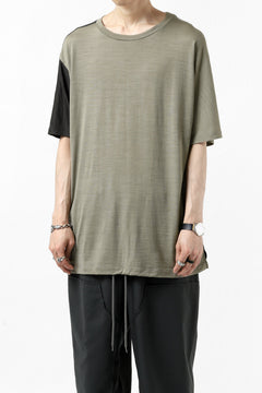 画像をギャラリービューアに読み込む, CAPERTICA ASYMMETRY BI COLOR TEE / SUPER120S WASHABLE WOOL (SEPIA)