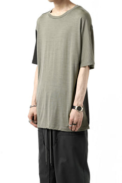 画像をギャラリービューアに読み込む, CAPERTICA ASYMMETRY BI COLOR TEE / SUPER120S WASHABLE WOOL (SEPIA)