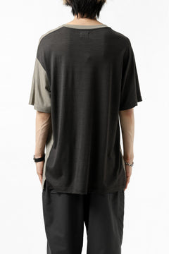 画像をギャラリービューアに読み込む, CAPERTICA ASYMMETRY BI COLOR TEE / SUPER120S WASHABLE WOOL (SEPIA)