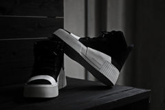 画像をギャラリービューアに読み込む, BORIS BIDJAN SABERI HORSE LEATHER MID CUT SNEAKER / WASHED & HAND TREATED "BAMBA1.1-SIN" (BLACK x WHITE)