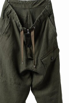 画像をギャラリービューアに読み込む, ISAMU KATAYAMA BACKLASH MILITARY TROUSERS / GARMENT NATURAL DYED LINEN CANVAS (KHAKI)