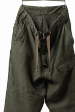 Load image into Gallery viewer, ISAMU KATAYAMA BACKLASH MILITARY TROUSERS / GARMENT NATURAL DYED LINEN CANVAS (KHAKI)
