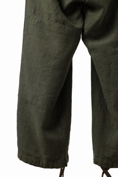 Load image into Gallery viewer, ISAMU KATAYAMA BACKLASH MILITARY TROUSERS / GARMENT NATURAL DYED LINEN CANVAS (KHAKI)