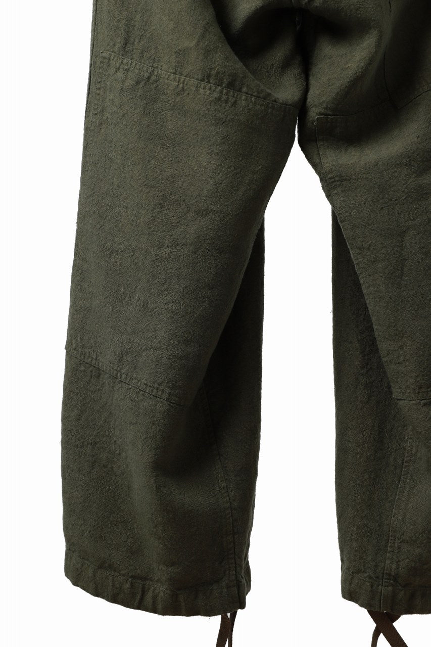 Load image into Gallery viewer, ISAMU KATAYAMA BACKLASH MILITARY TROUSERS / GARMENT NATURAL DYED LINEN CANVAS (KHAKI)
