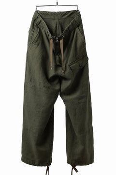 Load image into Gallery viewer, ISAMU KATAYAMA BACKLASH MILITARY TROUSERS / GARMENT NATURAL DYED LINEN CANVAS (KHAKI)