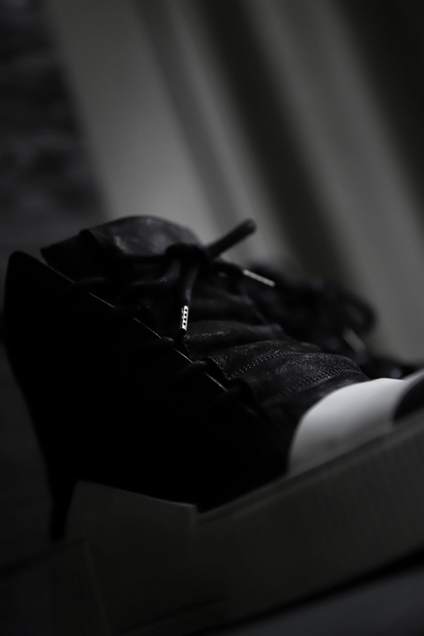 画像をギャラリービューアに読み込む, BORIS BIDJAN SABERI HORSE LEATHER MID CUT SNEAKER / WASHED & HAND TREATED "BAMBA1.1-SIN" (BLACK x WHITE)