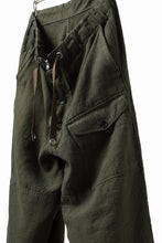 Load image into Gallery viewer, ISAMU KATAYAMA BACKLASH MILITARY TROUSERS / GARMENT NATURAL DYED LINEN CANVAS (KHAKI)