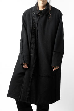 画像をギャラリービューアに読み込む, KLASICA HM-C DOUBLE BREASTED COAT with BONDED LINING / WOOLxSILK BOLD DUNGAREES (BLACK)