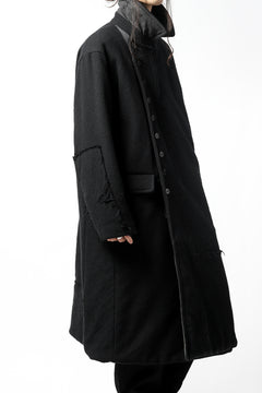 画像をギャラリービューアに読み込む, KLASICA HM-C DOUBLE BREASTED COAT with BONDED LINING / WOOLxSILK BOLD DUNGAREES (BLACK)