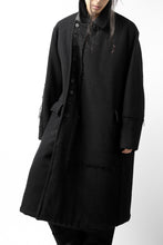 画像をギャラリービューアに読み込む, KLASICA HM-C DOUBLE BREASTED COAT with BONDED LINING / WOOLxSILK BOLD DUNGAREES (BLACK)