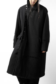 画像をギャラリービューアに読み込む, KLASICA HM-C DOUBLE BREASTED COAT with BONDED LINING / WOOLxSILK BOLD DUNGAREES (BLACK)