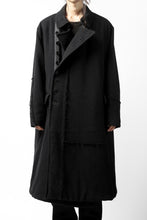 画像をギャラリービューアに読み込む, KLASICA HM-C DOUBLE BREASTED COAT with BONDED LINING / WOOLxSILK BOLD DUNGAREES (BLACK)