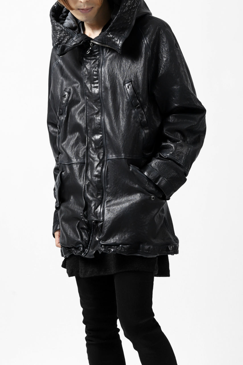 Load image into Gallery viewer, ISAMU KATAYAMA BACKLASH N-3B FLIGHT JACKET / GOAT LEATHER (GARMENT + SPRAY DYED BLACK)