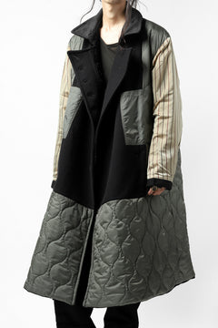 画像をギャラリービューアに読み込む, KLASICA HM-C DOUBLE BREASTED COAT with BONDED LINING / WOOLxSILK BOLD DUNGAREES (BLACK)
