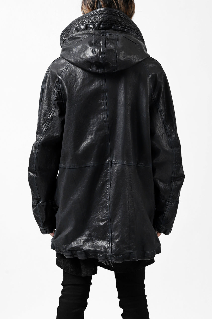 Load image into Gallery viewer, ISAMU KATAYAMA BACKLASH N-3B FLIGHT JACKET / GOAT LEATHER (GARMENT + SPRAY DYED BLACK)