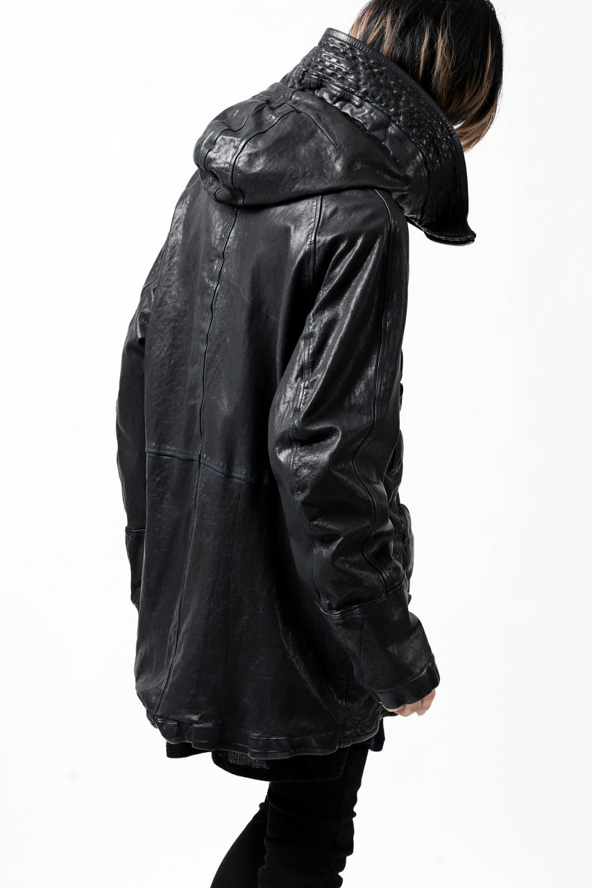 Load image into Gallery viewer, ISAMU KATAYAMA BACKLASH N-3B FLIGHT JACKET / GOAT LEATHER (GARMENT + SPRAY DYED BLACK)