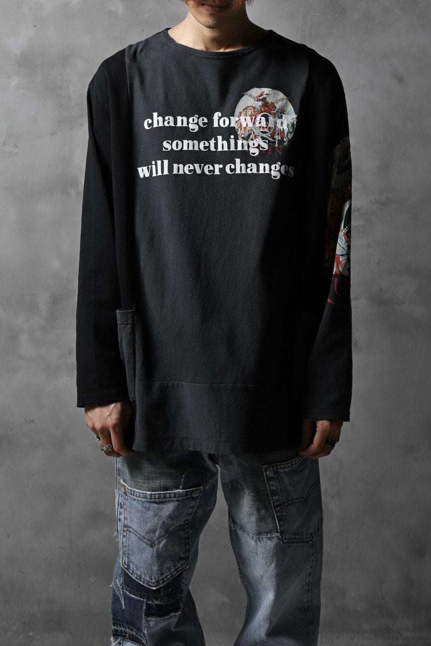 画像をギャラリービューアに読み込む, CHANGES VINTAGE REMAKE BOAT-NECK BAND L/S TEE (BLACK #F)