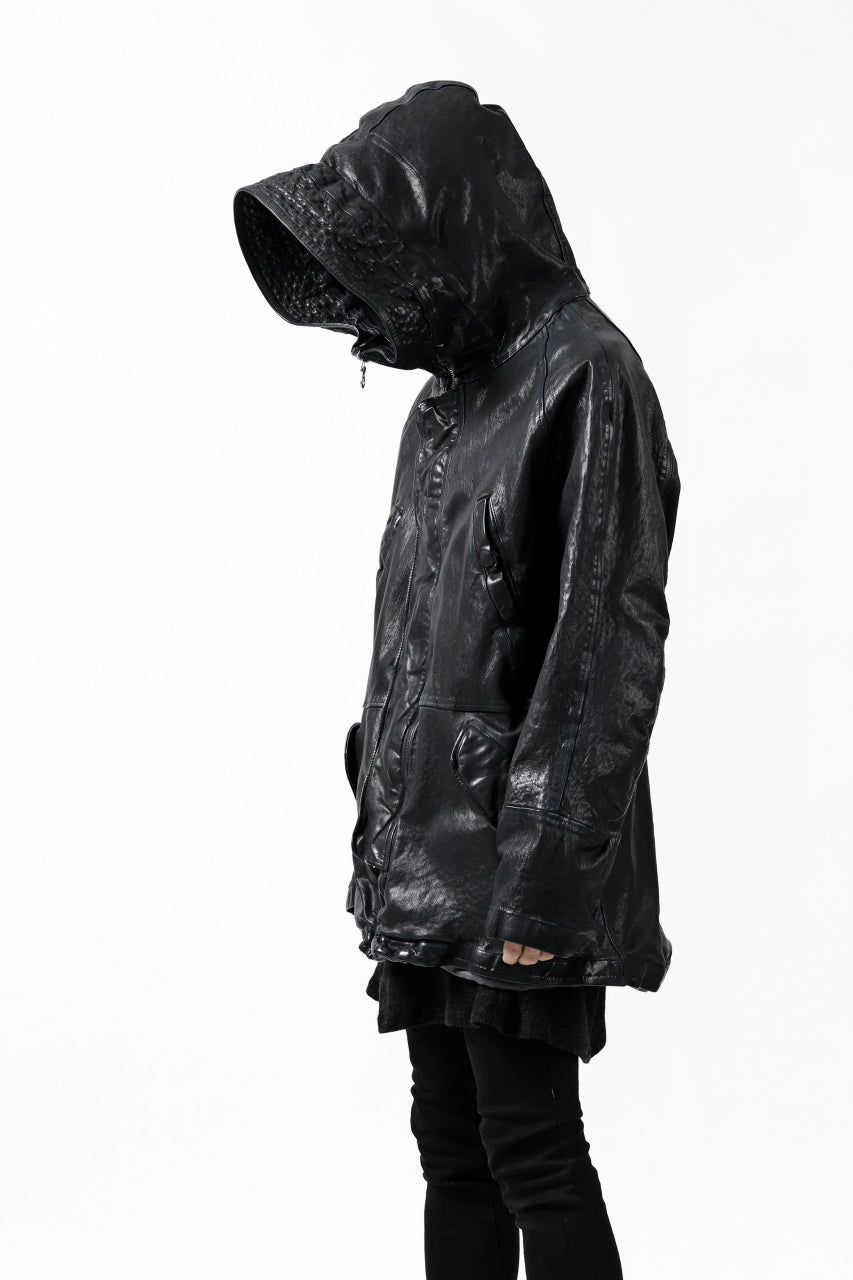 Load image into Gallery viewer, ISAMU KATAYAMA BACKLASH N-3B FLIGHT JACKET / GOAT LEATHER (GARMENT + SPRAY DYED BLACK)