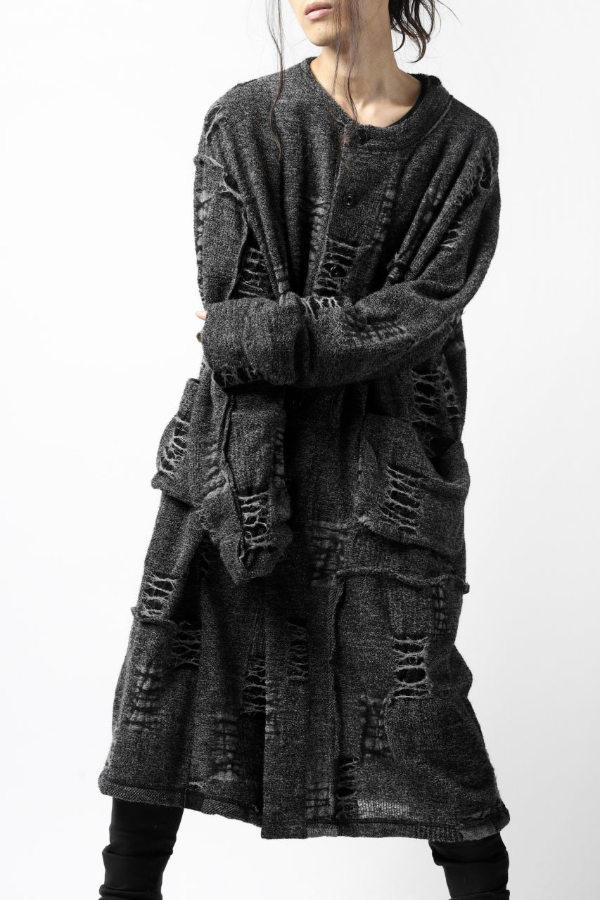 画像をギャラリービューアに読み込む, KLASICA TIP SAB-GENOU CARDIGAN-COAT / TECH INTERSIA PILE (MIX GREY)