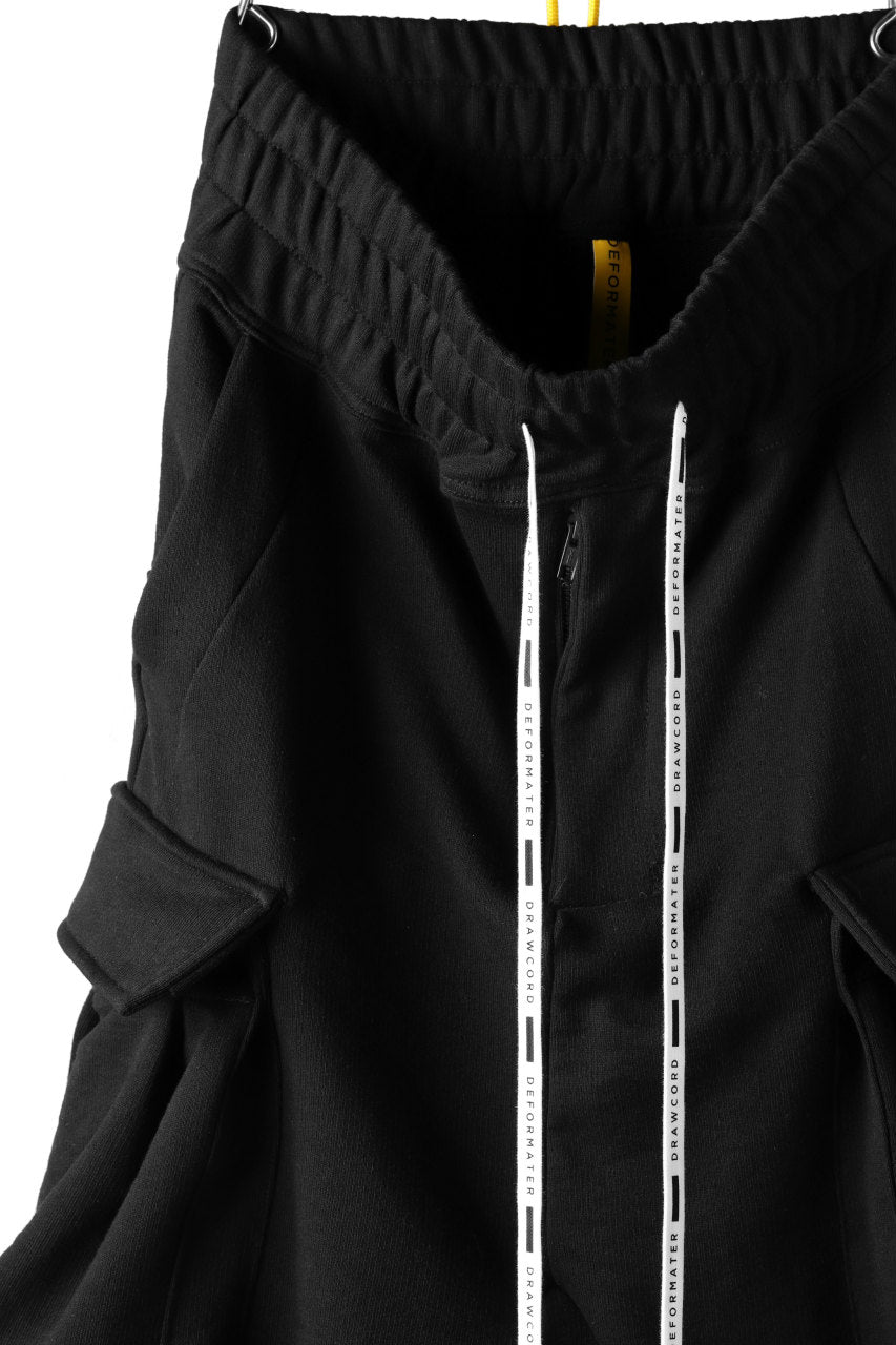Load image into Gallery viewer, DEFORMATER.® 3D CONSTRUCTION CARGO SAROUEL SHORTS / HEAVY SWEAT (BLACK)