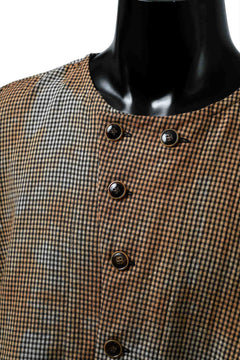 画像をギャラリービューアに読み込む, YUTA MATSUOKA exclusive round neck shirt / mottled dyeing dead stock woven (gingham check)